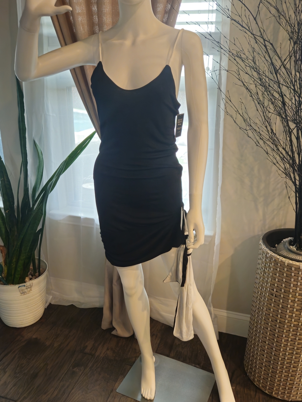 JLUXLABEL Black and White REVERSIBLE  Side Knot Dress
